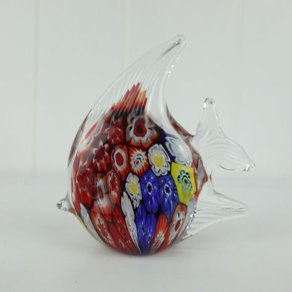 Hand Blown Art Glass Colorful Fish Paperweight Decor Figurine - Picture 4 of 14